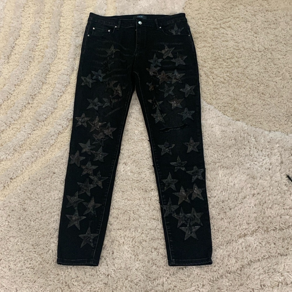 Mike Amiri Black Star Patch Denim Jeans Men’s Size 36